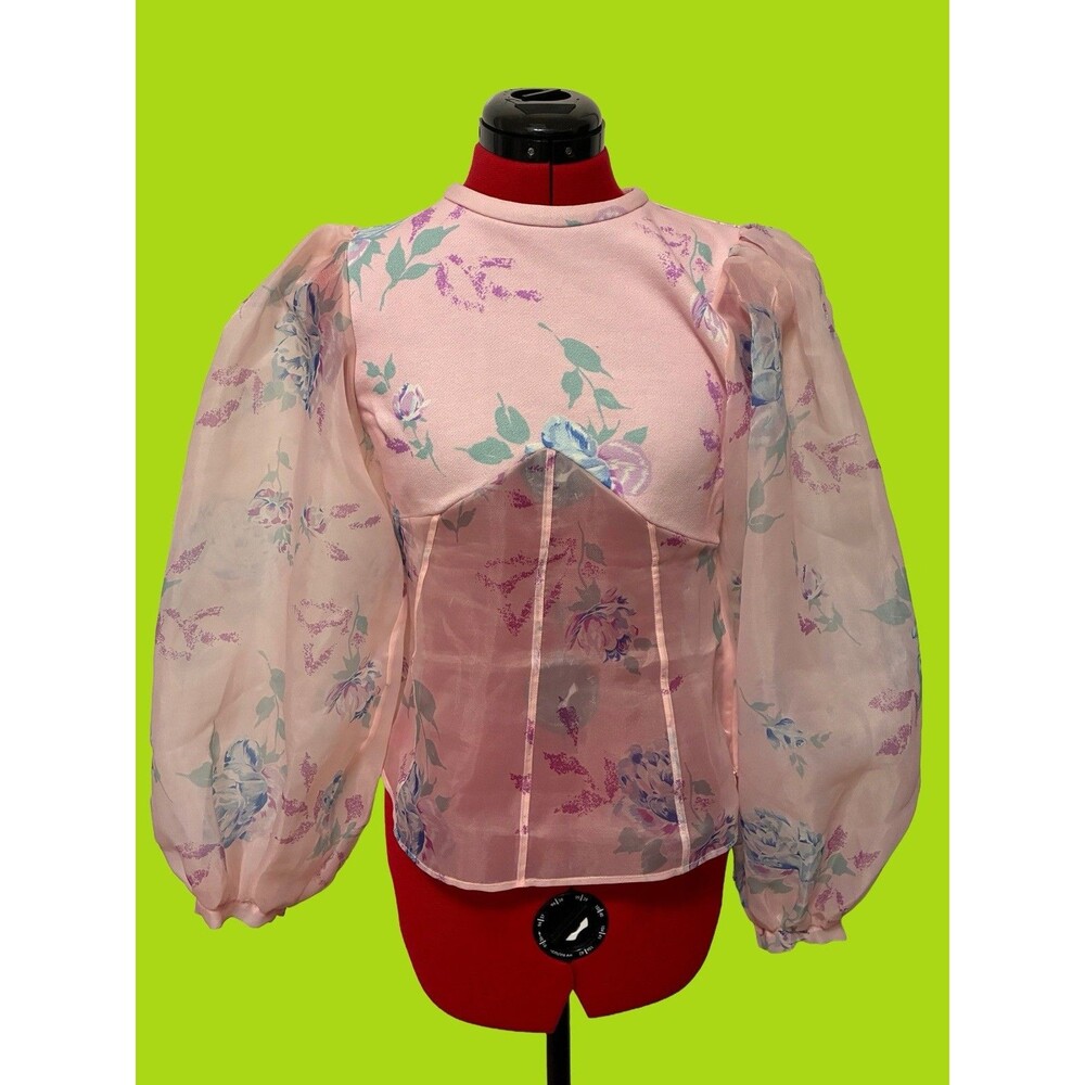 Selkie Pink Floral Blouse Size Medium